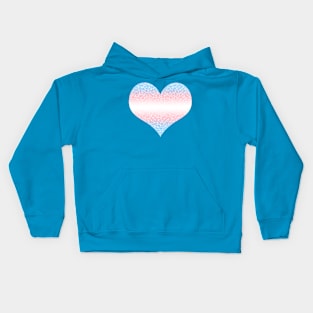 Ombré transgender colours and white swirls doodles heart Kids Hoodie